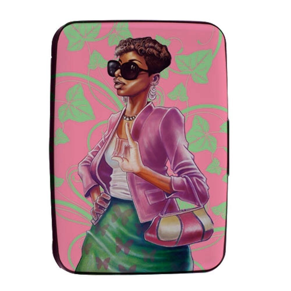 RFID Credit Card Wallet | Pink and Green